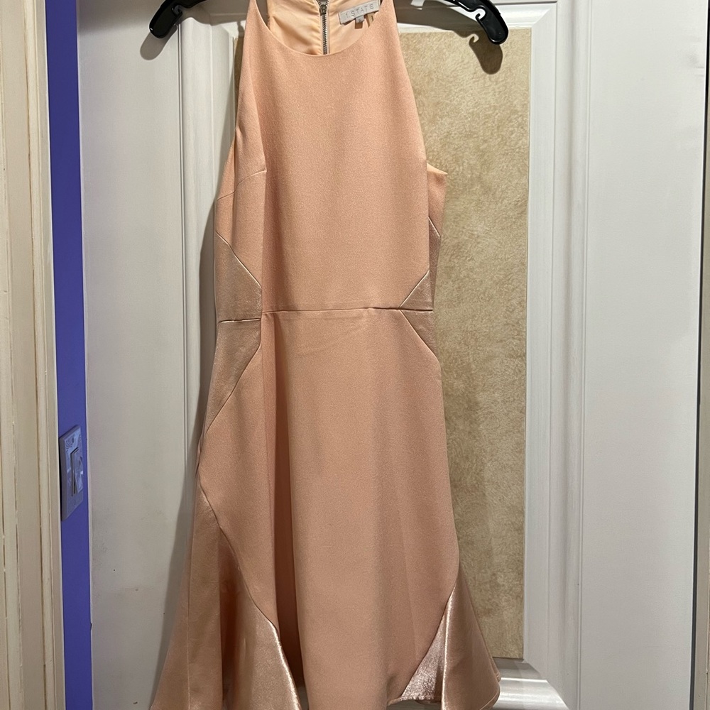 1.State blush/gold dress